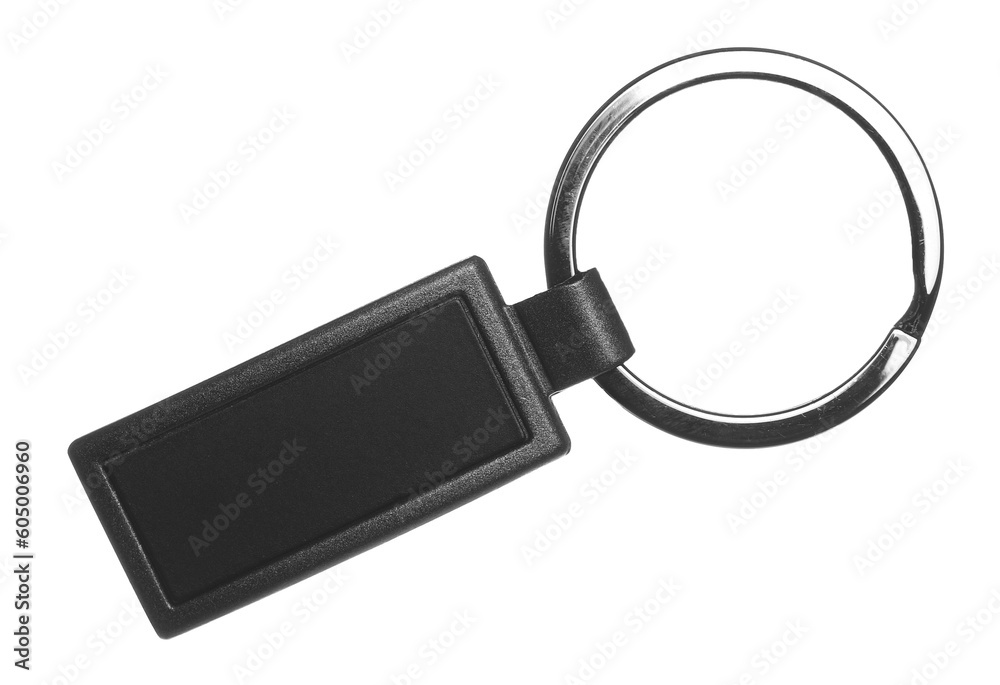 Blank black luxury key ring isolated on white Blank black luxury key ring isolated on white