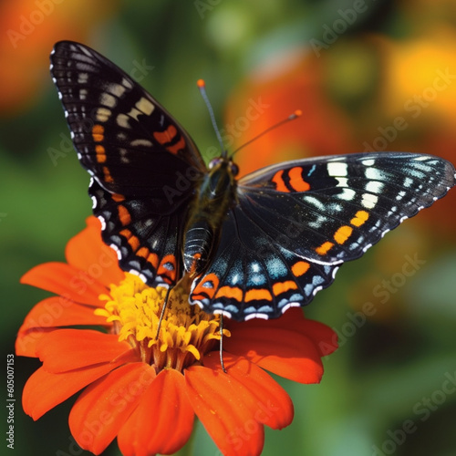 butterfly on a flower created with Generative AI