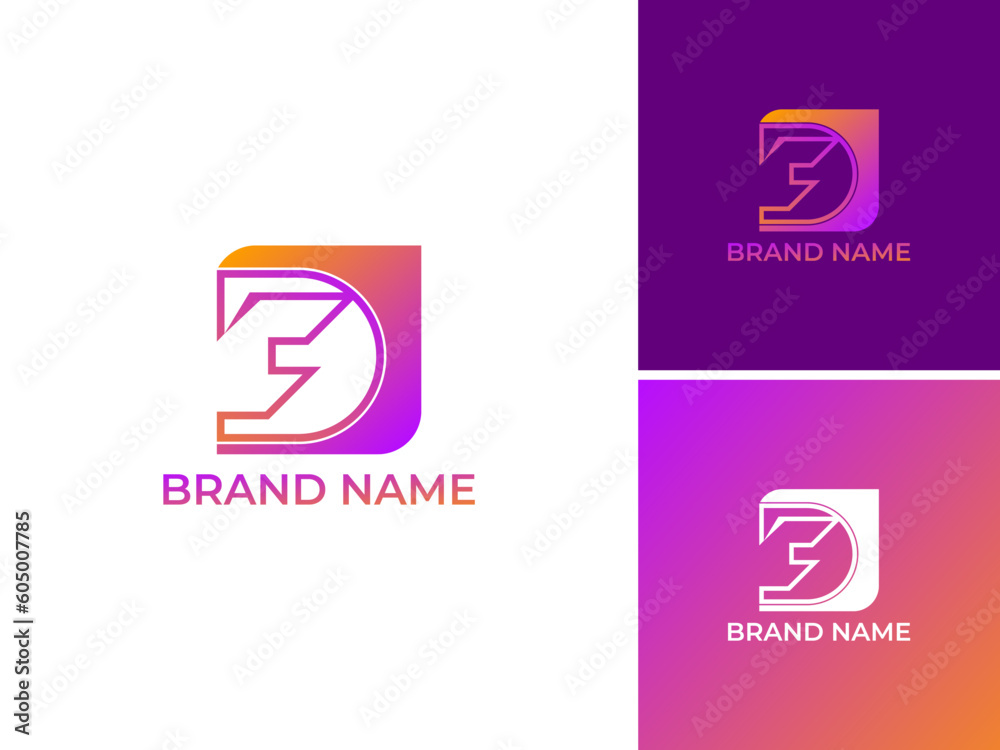 ILLUSTRATION LETTER DC GEOMETRIC LOGO ICON GRADIENT COLOR TEMPLATE SIMPLE MINIMALIST DESIGN SIMPLE VECTOR GOOD FOR APPS, BRAND 