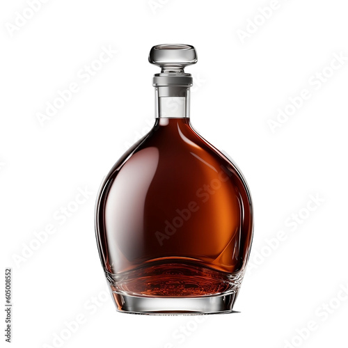 bottle of brandy isolated transparent background