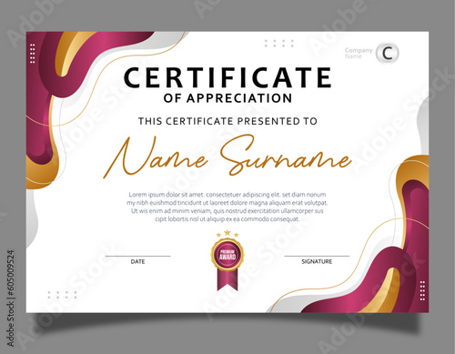 Certificate of achievement template design