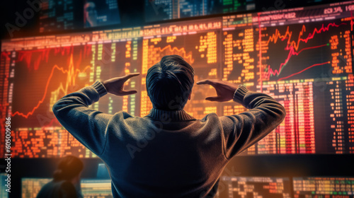 stock market data screen red  despair  excitement  numbers 