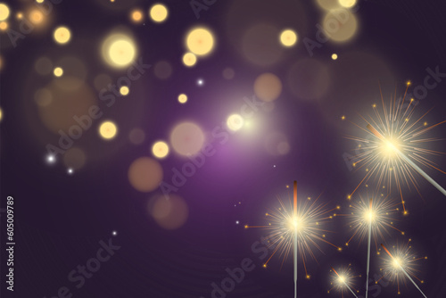 	
Magical light. Sparkler. Candle sparkling on the background. Realistic vector light effect. Winter, seasonal christmas decoration illustration.
