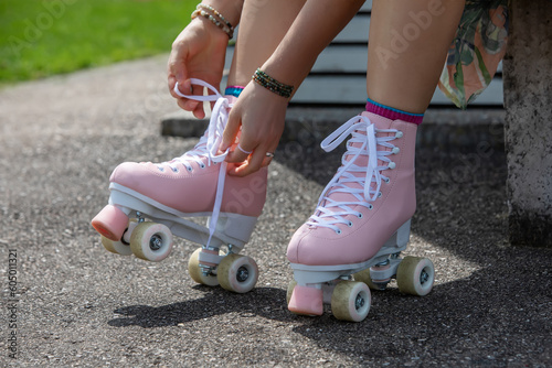 Obraz na płótnie woman rollerblading