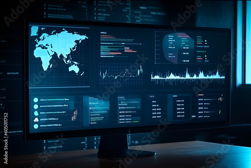 market graph on monitor