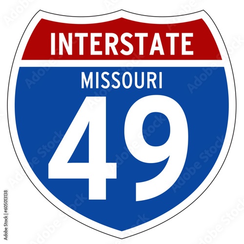Interstate 49 Sign, I-49, Missouri, Isolated Road Sign vector
