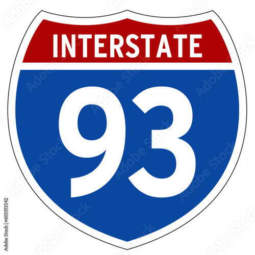 Interstate 93 Sign, I-93, Isolated Road Sign vector