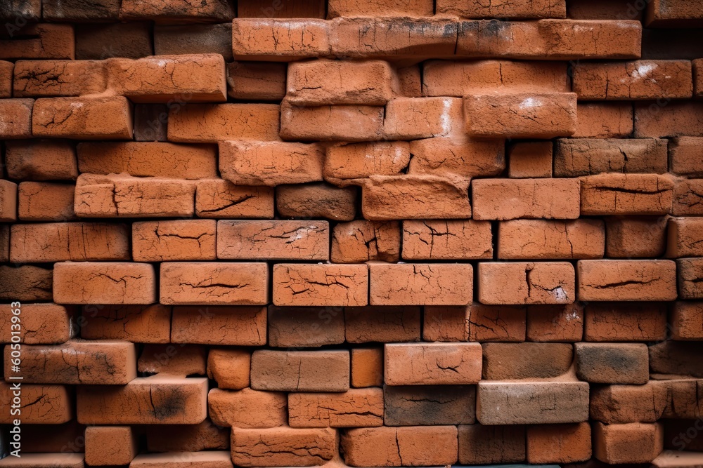Obraz premium Red brick wall background Generative AI