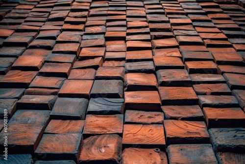 Red brick wall background Generative AI