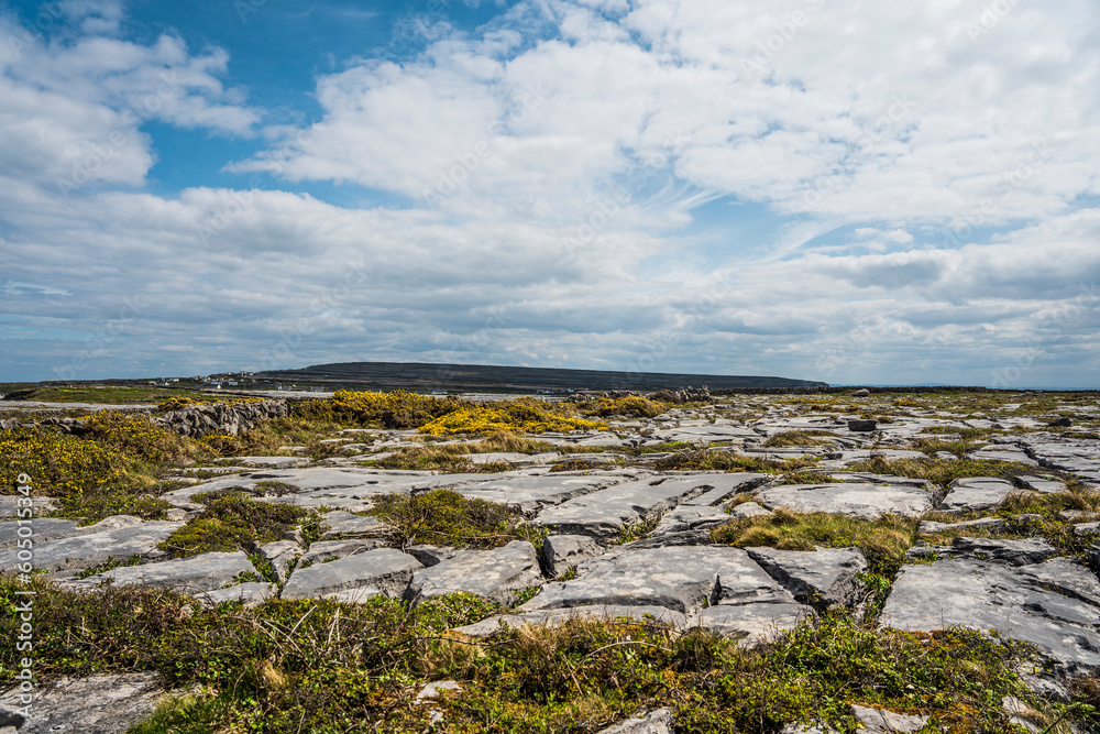 View from Dún Aonghasa (Fort Aengus) in Inis Mór or Inishmore, the largest of the Aran Islands in Galway Bay, west Ireland. 