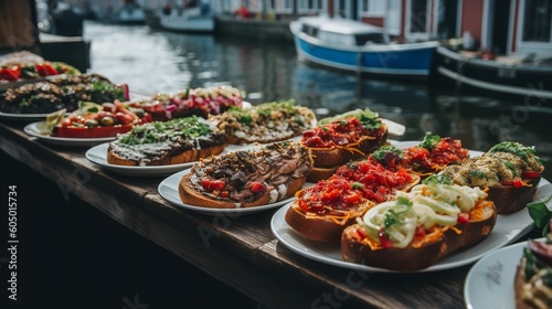 Danish Smørrebrød by the Vibrant Copenhagen Canals photo