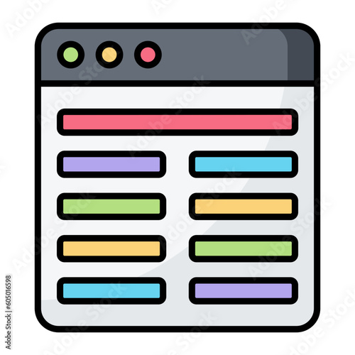 Distributed Ledger Line Color Icon