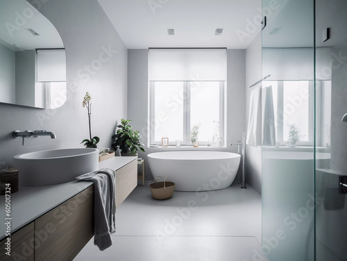 Elegant Scandinavian Bathroom  Scandinavic Design  Interior  Still Life  Spa-Like