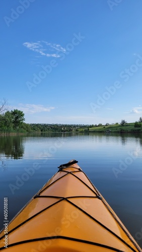 beautiful view of the lake. kayaking