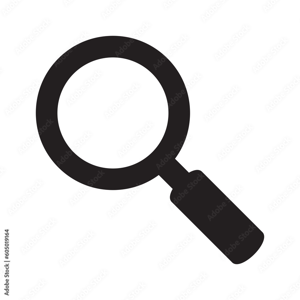 Magnifying glass icon, magnifier or loupe sign. Magnifying glass icon, magnifier or loupe sign.