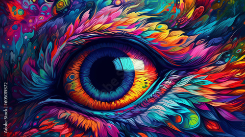 trippy lsd animal eye colourfull 