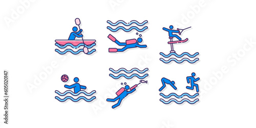 Water Sport Icons logo design inspiration