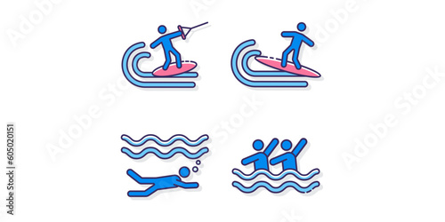Water Sport Icons logo design inspiration