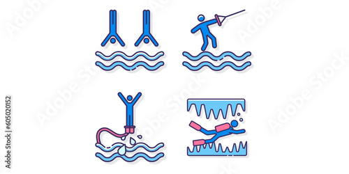 Water Sport Icons logo design inspiration