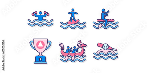 Water Sport Icons logo design inspiration