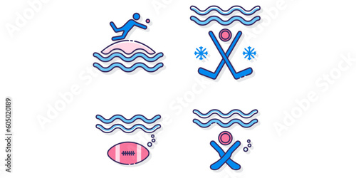 Water Sport Icons logo design inspiration