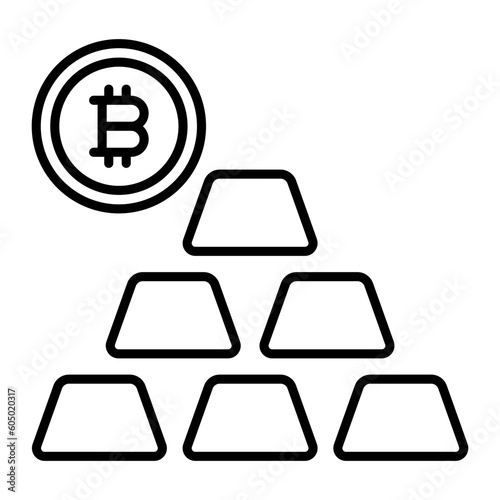 Bitcoin Gold Thin Line Icon