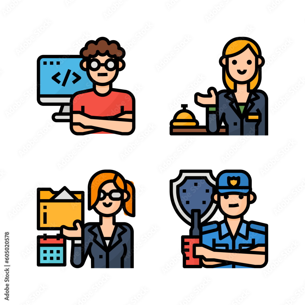 Occupation icon logo design inspiration Occupation icon logo design inspiration