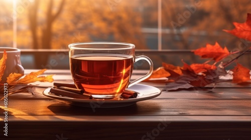 Cup of hot tea. Generative AI