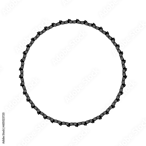 Circle Chainsaw chain on a white background. Vector illustration.