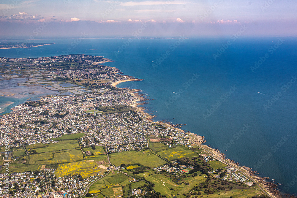 Morbihan Gulf from aerial view in French Brtittany