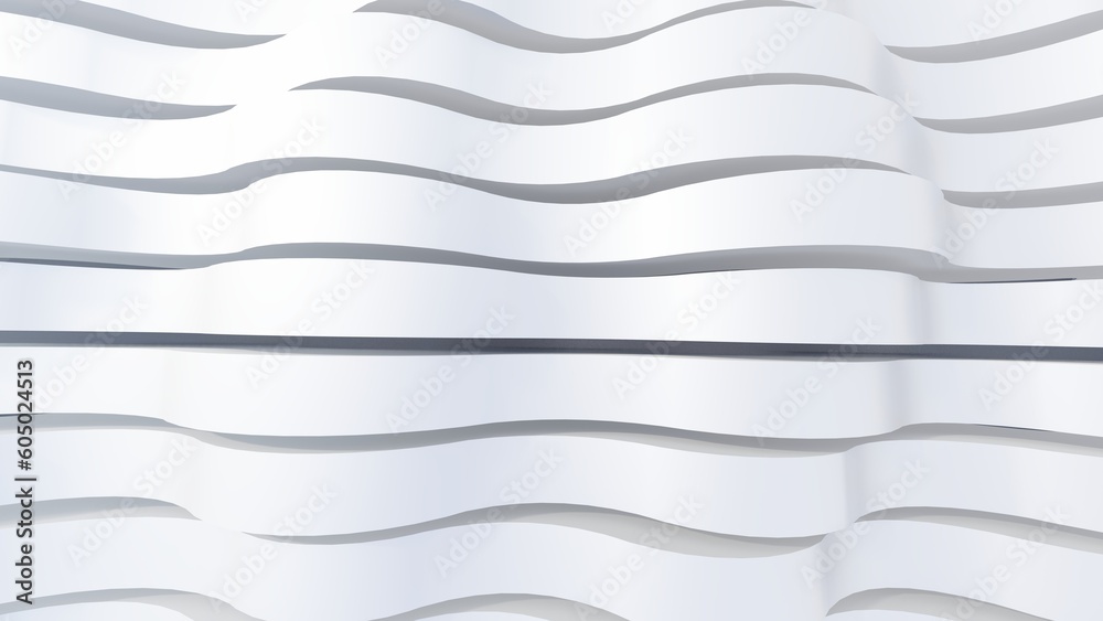 Obraz premium Abstract white background curved pattern in design 3d render