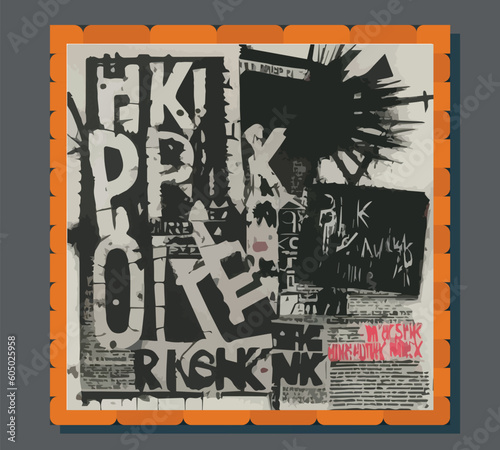 Punk compositions are filled with energy - in the uneven edges and splashes of graffiti, you can almost hear the cry of disappointment. Chaotic DIY collages: careless inscriptions, clippings, incongru