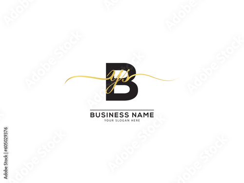 Typography BYS initial signature three letter logo photo