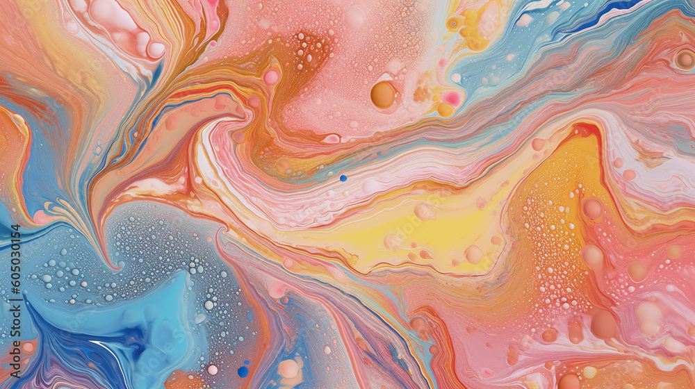 Colorful marble background with liquid abstract pattern. AI generative marble wall with golden paint wave splash on jucy orange Colorful marble background with liquid abstract pattern. AI generative marble wall with golden paint wave splash on jucy orange