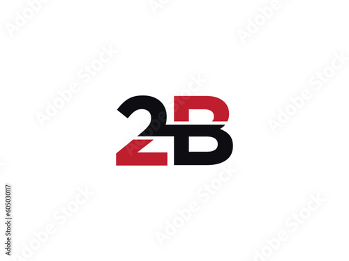2B logo icon vector, minimalist 2b b2 number and letter logo