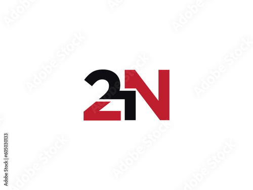 2N logo icon vector, minimalist 2n n2 number and letter logo