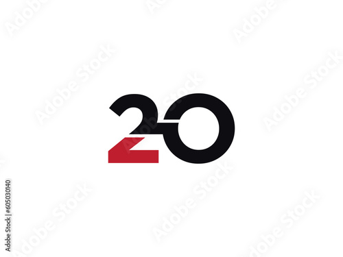 2O logo icon vector, minimalist 2o o2 number and letter logo