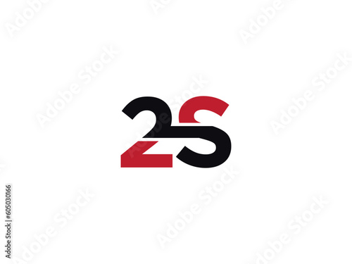 2S logo icon vector, minimalist 2s s2 number and letter logo