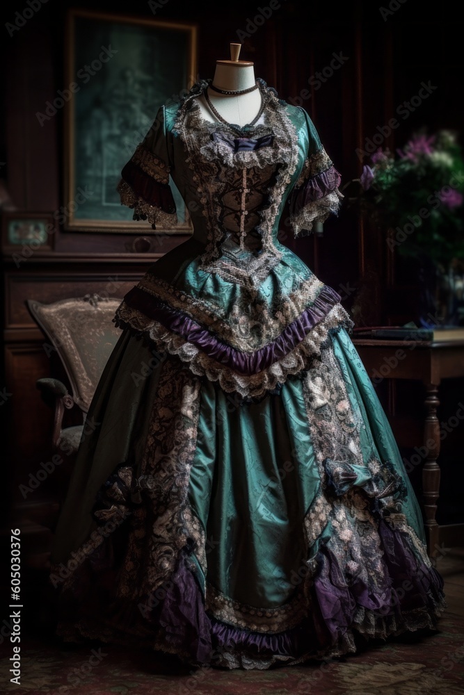 Beautiful Victorian dress. Generative AI