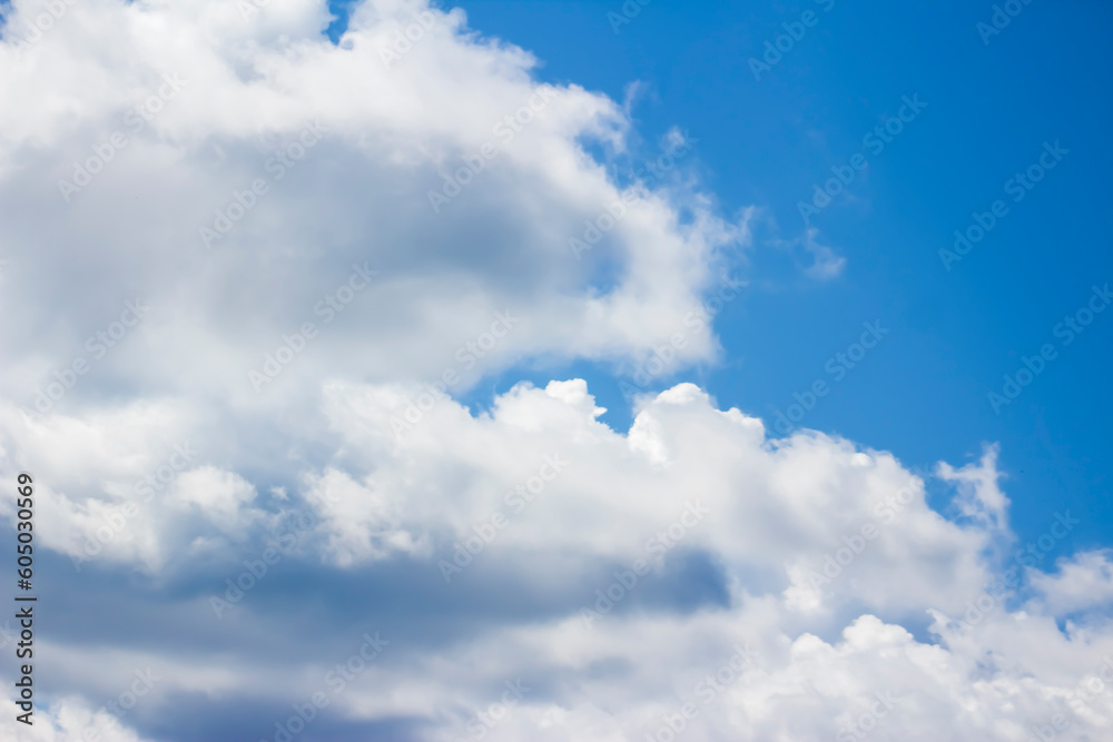 Obraz premium Spring Fluffy White Clouds – border, background, backdrop, and/or wallpaper