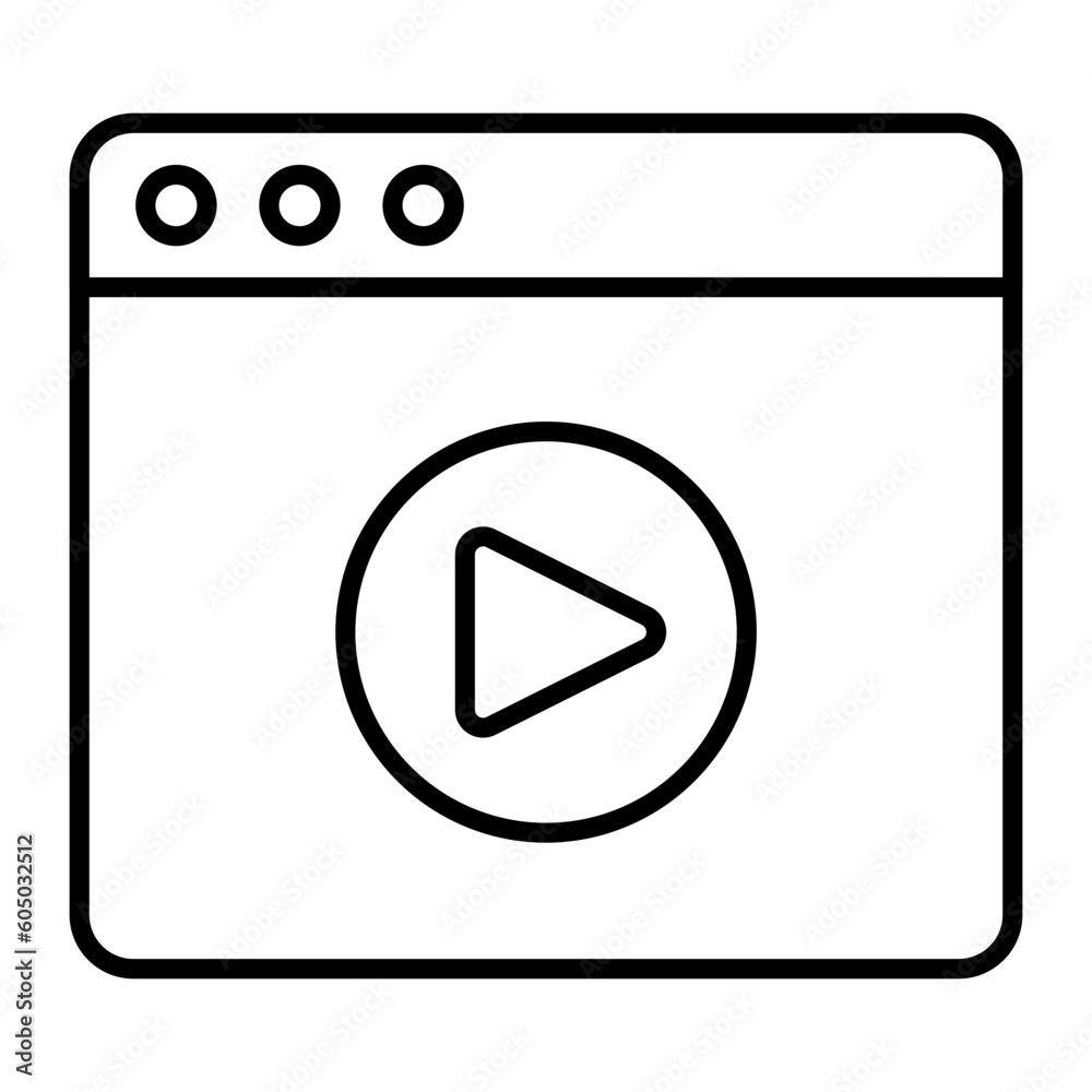 Video Player Thin Line Icon Video Player Thin Line Icon