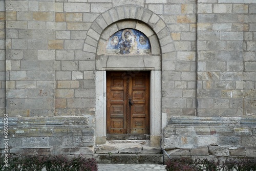 old wooden door in wall