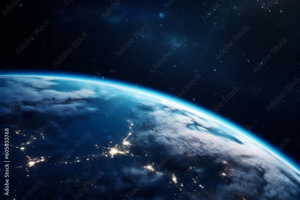 Planet Earth in space background. AI generated content Planet Earth in space background. AI generated content