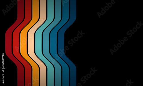 Vintage Striped Backgrounds, Posters, Banner Samples, Retro Colors from the 1970s 1900s, 70s, 80s, 90s. retro vintage 70s style stripes background poster lines. shapes vector design graphic 1980s