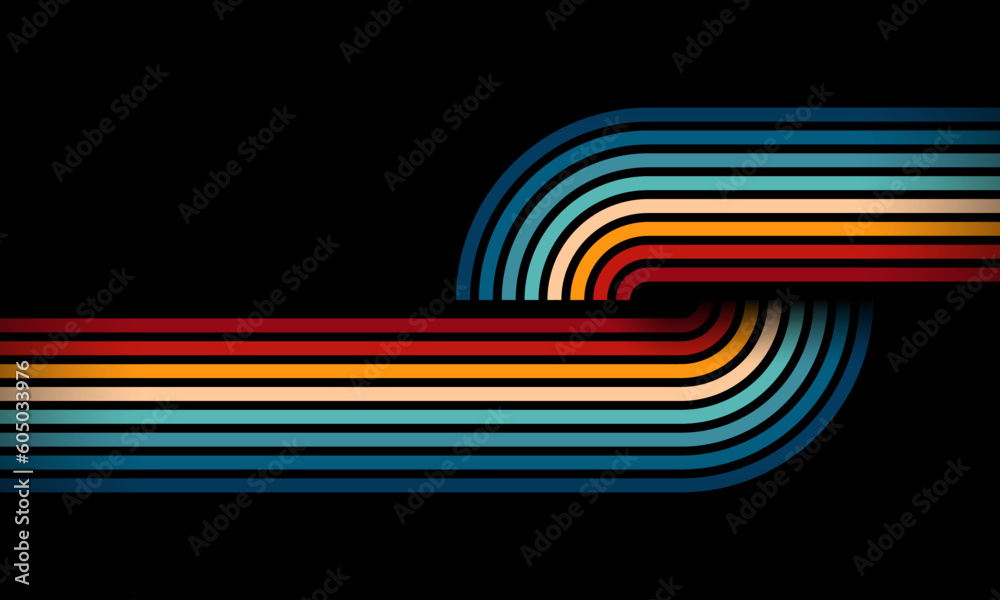 Vintage Striped Backgrounds, Posters, Banner Samples, Retro Colors from the 1970s 1900s, 70s, 80s, 90s. retro vintage 70s style stripes background poster lines. shapes vector design graphic 1980s