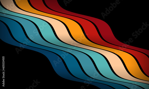 Vintage Striped Backgrounds, Posters, Banner Samples, Retro Colors from the 1970s 1900s, 70s, 80s, 90s. retro vintage 70s style stripes background poster lines. shapes vector design graphic 1980s
