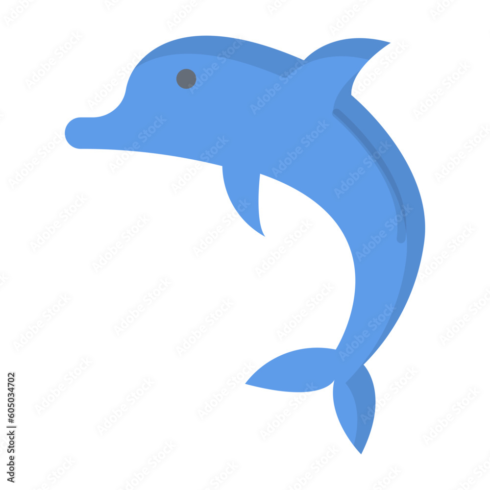 Fototapeta premium Dolphin Flat Icon