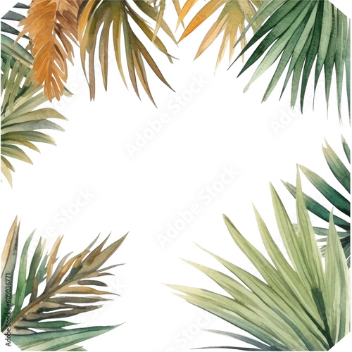 palms and pampas as a frame border, copyspace, generative ai.