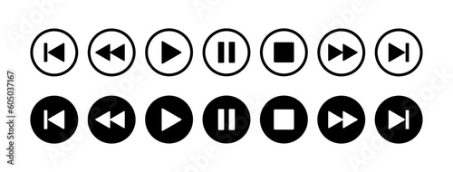 Media player buttons set