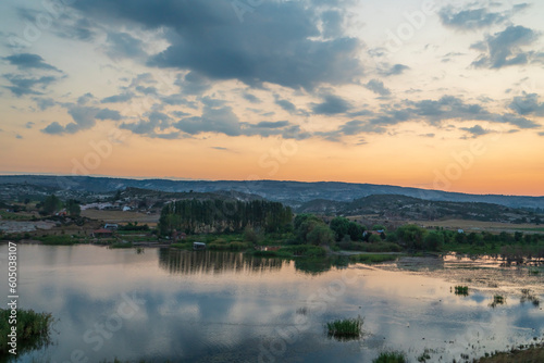 Fototapeta Naklejka Na Ścianę i Meble -  Sunrise in Lake Emre, located in the province of Afyon
